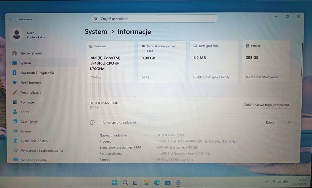 Laptopy Asus S301L - USZKODZONY Touchpad/Bateria - Ekran Dotykowy - Do Naprawy/Na Części