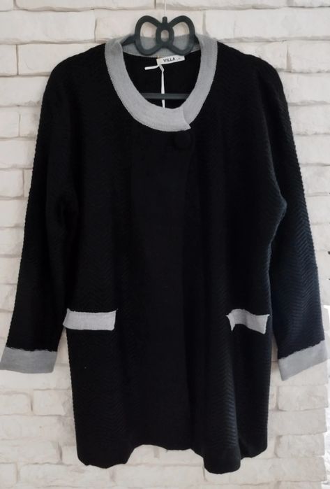 Cudny włoski sweter pudełkowy plus size  xxl 46 48