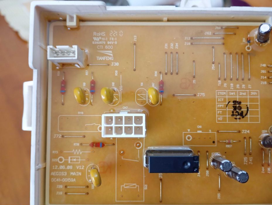 Placa elétrica de máquina de roupa