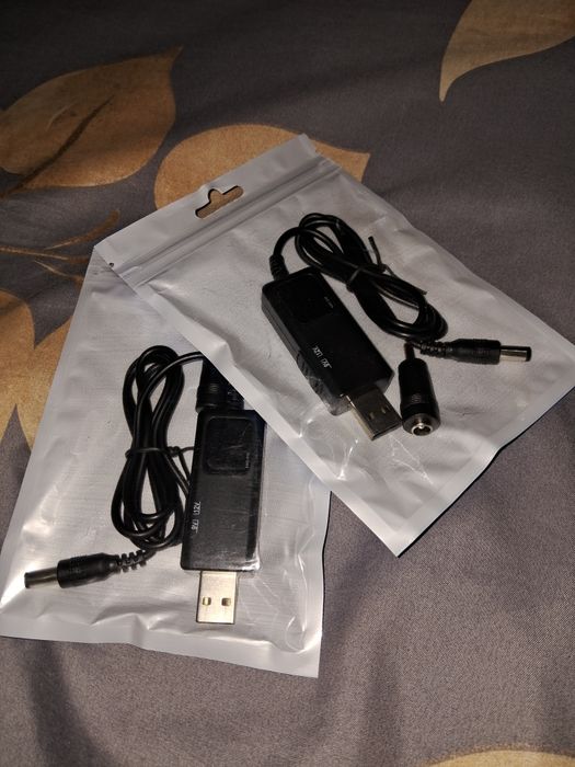 Акція !!!USB кабель для роутера 9/12 В з перехідником / Підвищуючий