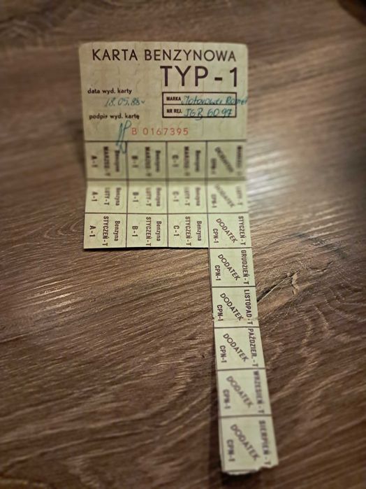 karta benzynowa z prlu typ-1