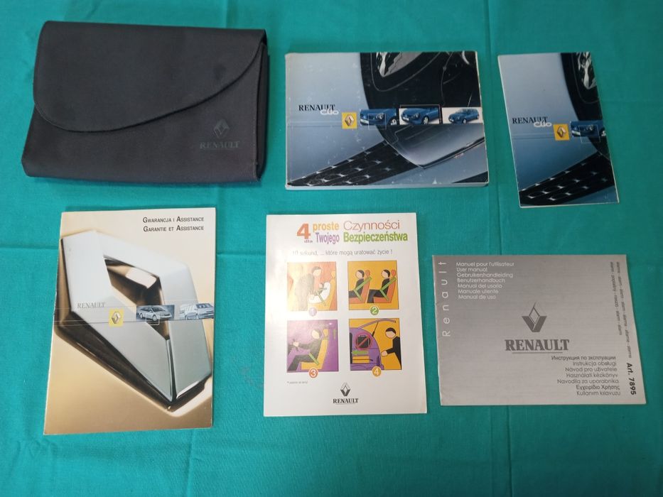 RENAULT CLIO 2 Instrukcja książka serwisowa Etui KOMPLET 2002 Polska
