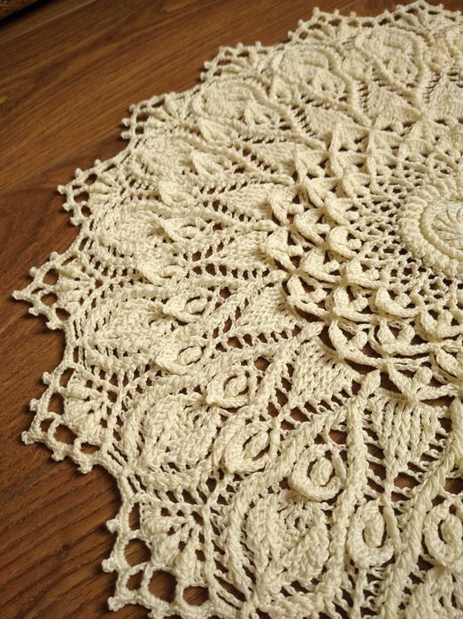 Серветка гачком салфетка 43см крючком колір топленого молока,молочний.