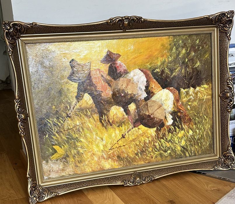 Duży obraz olejny 91 x 62 cm