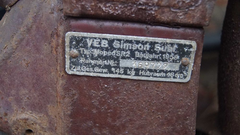 Simson SR2 Rama bagażnik lampy błotniki koła zawieszenie stopka orygin