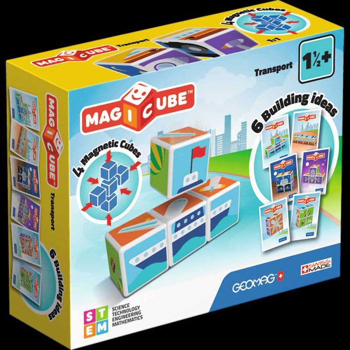 Klocki magnetyczne Geomag Magicube Transport + Cards 7 el. 7
