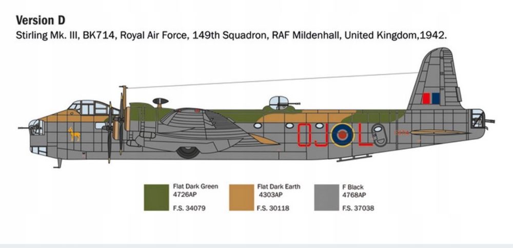 Italeri 1462 model samolot Stirling Mk. III