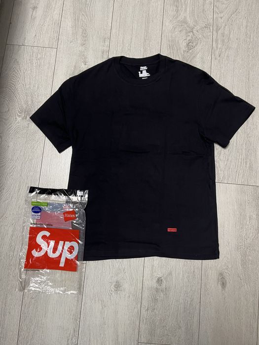 футболка supreme hanes tee