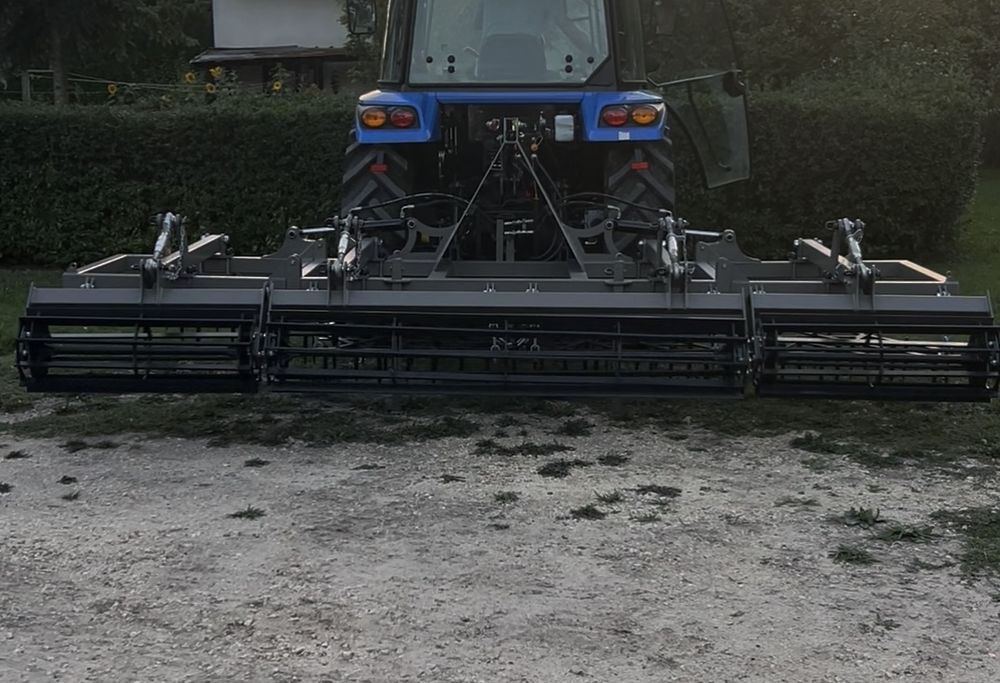 Brona zębowa polowa z wałem 4m hydrauliczna średnia