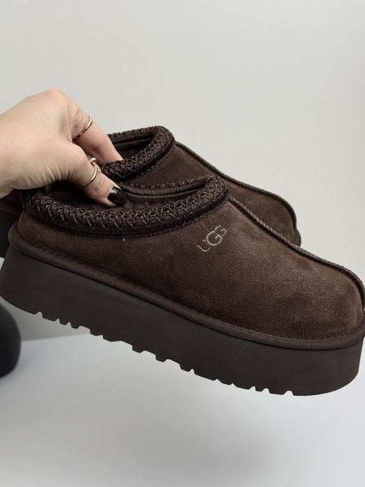 Уггі аг UGG tasman platform chocolate угі зимові на хутрі таз   Угі