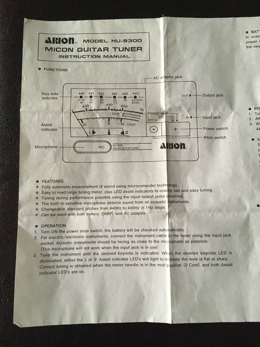 Afinador de Guitarra e Baixo, made in Japan