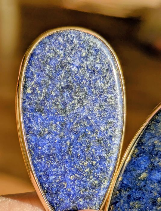 Kamienne łzy - kolczyki z LapisLazuli