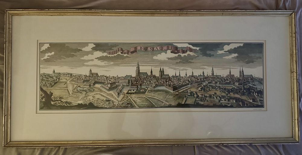 Grafika Panorama Breslau Wrocław  F.B.Werner