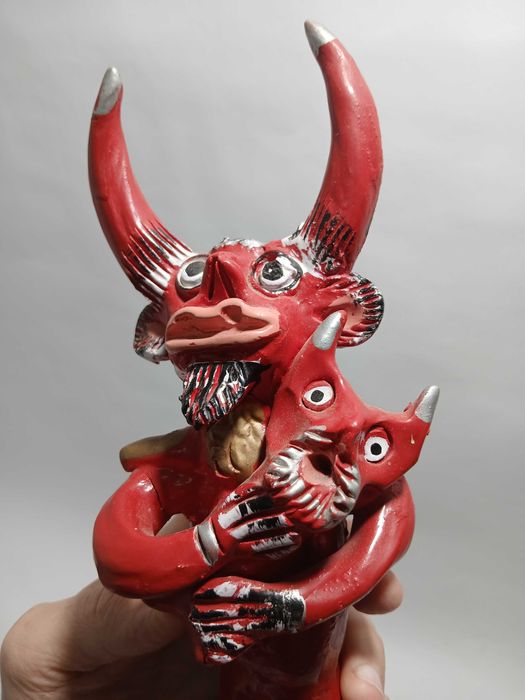 Figurado Português - Figura Barro Diabo Vermelho - Julia Cota Barcelos