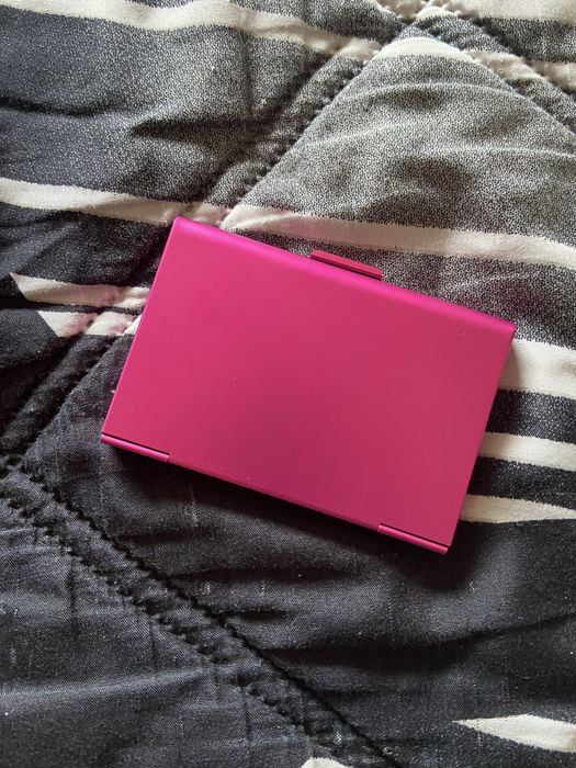 Portas cartões de metal cor rosa ( Portes gratis )