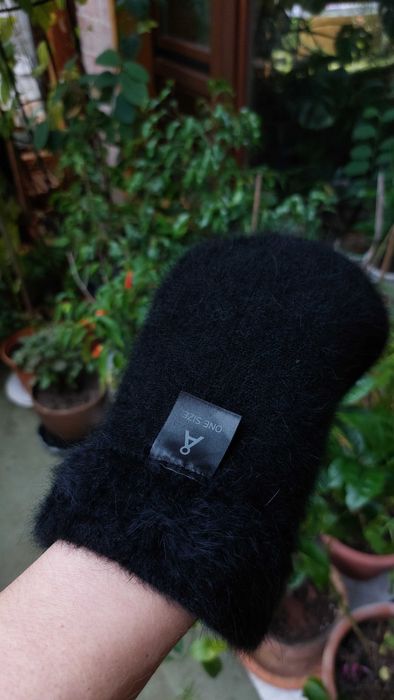 czarna czapka Åhléns alpaka wełniana ciepła beanie gothic rock premium