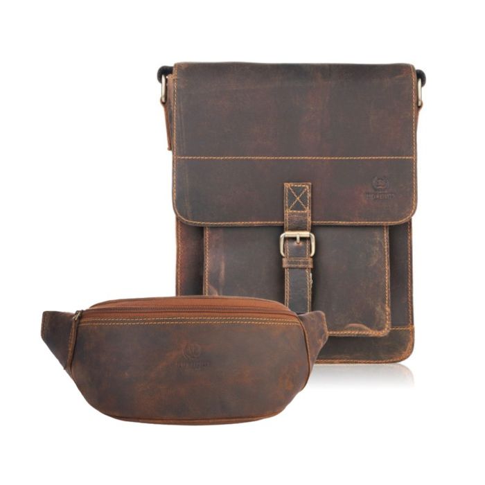 zestaw prezentowy zup-98-hbr listonoszka męska brązowa t-91-hbr