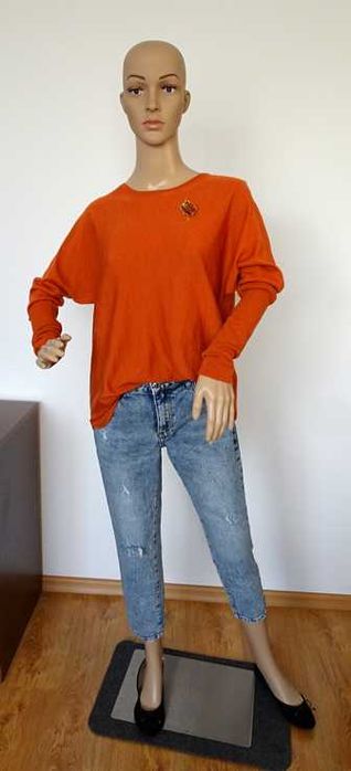 Sweter orange Claire 42 44 wełna wiosna
