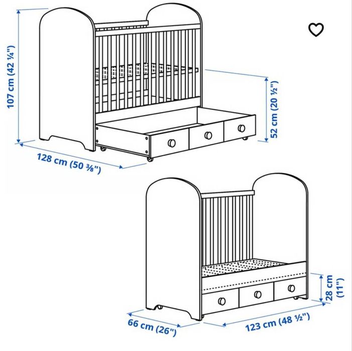 Berço IKEA GONATT + Colchão – Excelente estado!