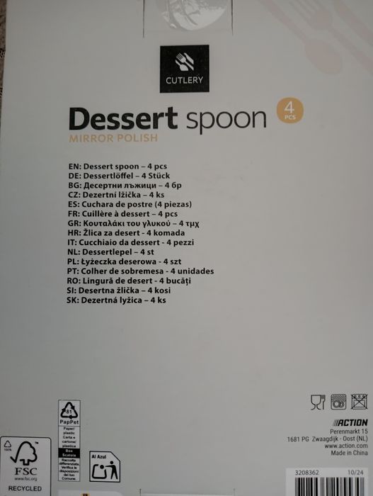 4 łyżeczki deserowe