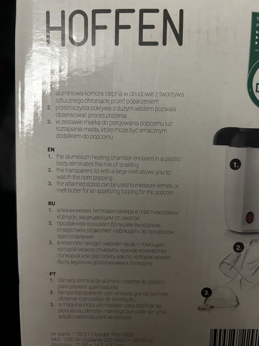 Maszyna do popcornu HOFFEN