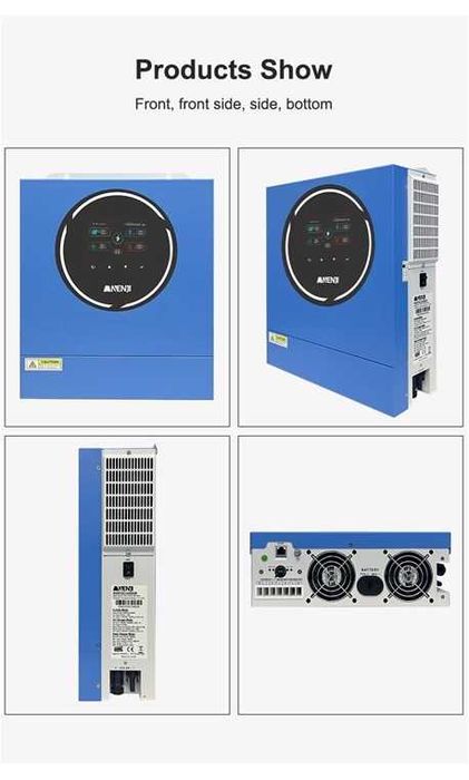 Тихий інвертор Anenji 5kW 48V з WiFi нова модель 2025