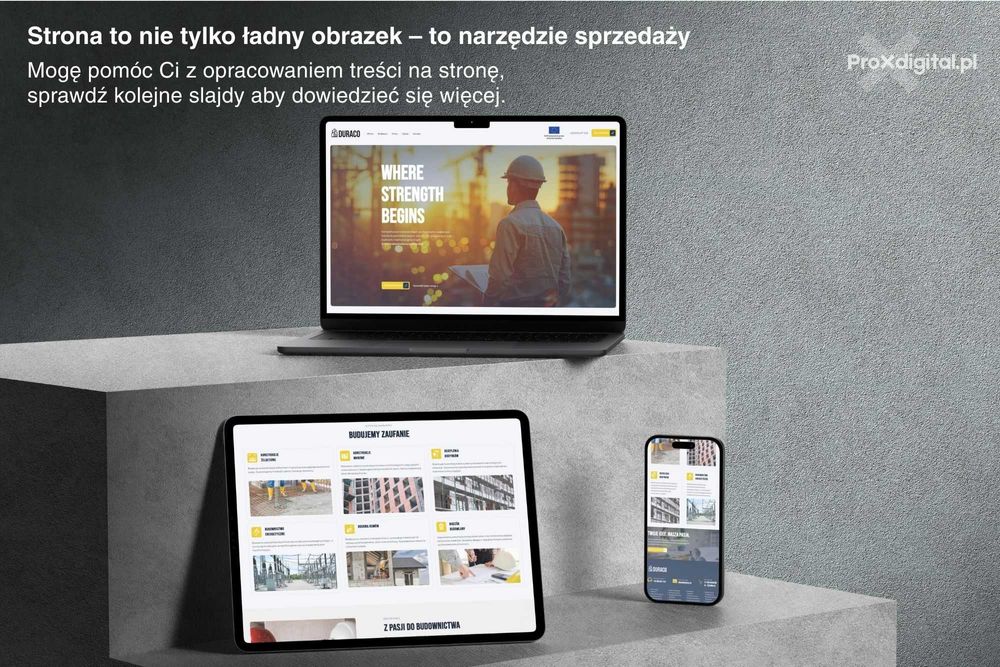 Profesjonalne strony internetowe + przygotowanie treści.