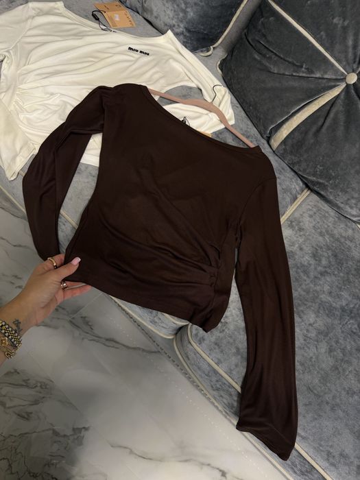 Лонг miu miu шоколадный белый