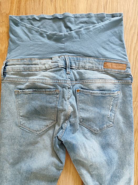 Spodnie jeansy dżinsy ciążowe przetarcia r. 38 H&M