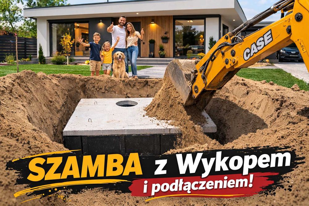 Szambo betonowe 4m3 z wykopem zbiorniki na deszczówkę szamba piwnice