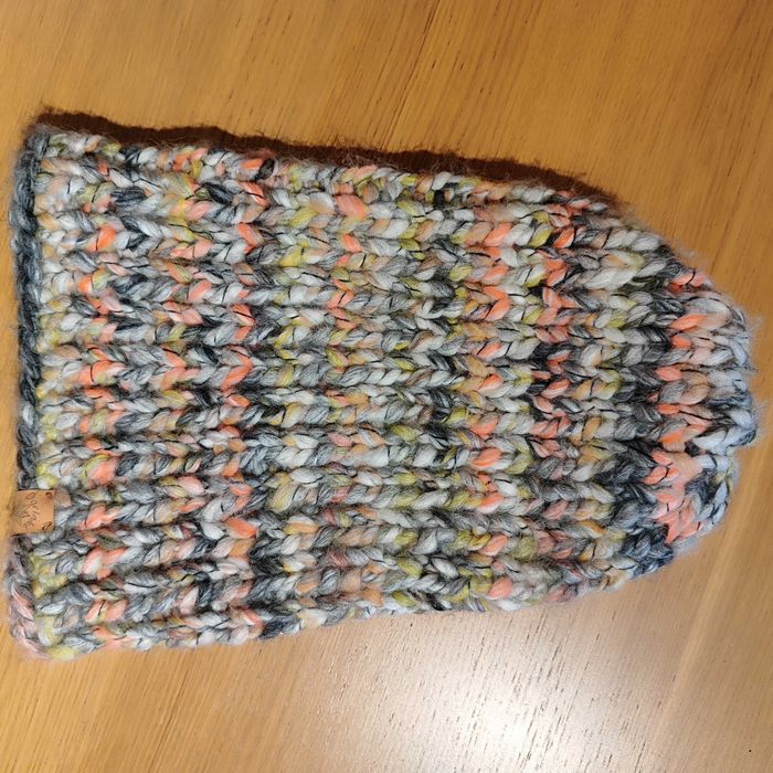 Czapka boho gruby splot hand made