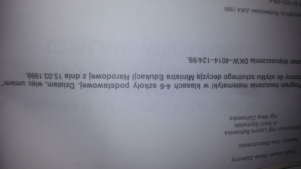 Matematyka Program nauczania w kl. 4-6 szkoły podstawowej
