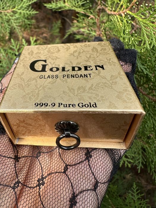 Кулон  Серце відьми с золотими 24К (999,9) хлоп’ями ,ланцюжок позолота