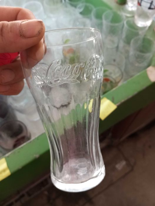 Coleção de copos de vidro da Coca-Cola