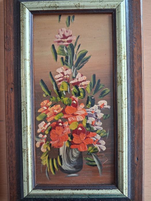 Quadros a óleo com motivos florais