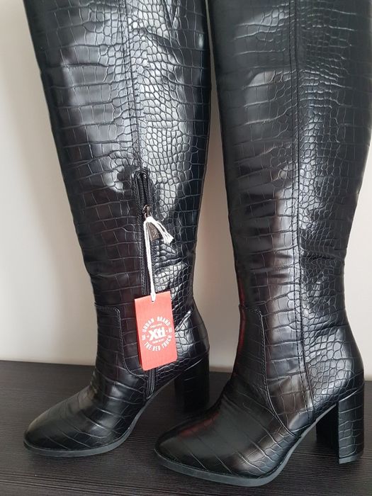 Kozaki damskie skórzane czarne