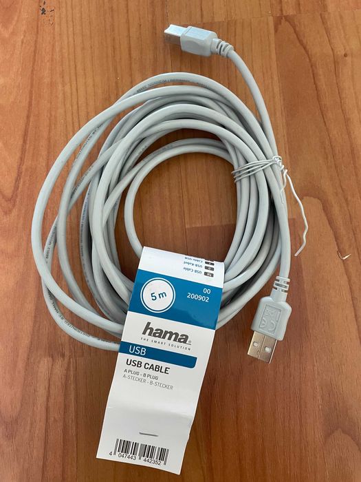 Hama - Kabel USB 5m jasny szary