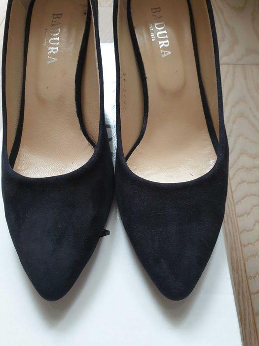 Zamszowe buty Badura Zamszowe czółenka buty na obcasie