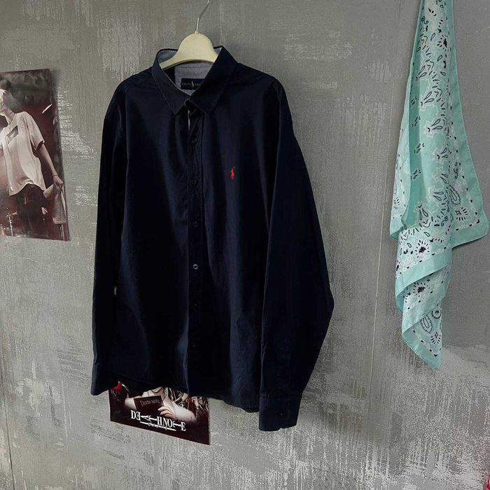 ‼️Знижка на -50%‼️(S)Polo Ralph Lauren рубашка темно-синяя