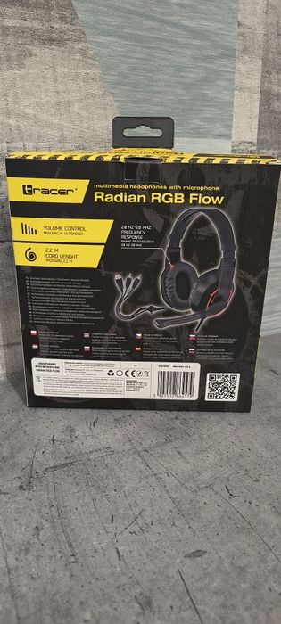 Słuchawki multimedialne Tracer Gamezone Radian RGB Flow z mikrofonem.