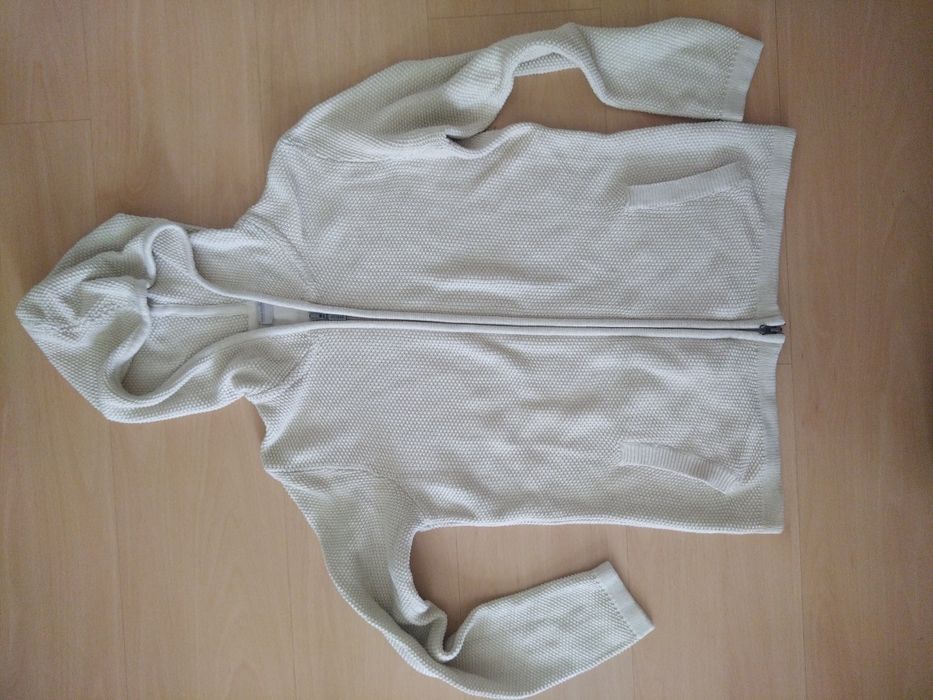 Bluza sweter na zamek kremowa L