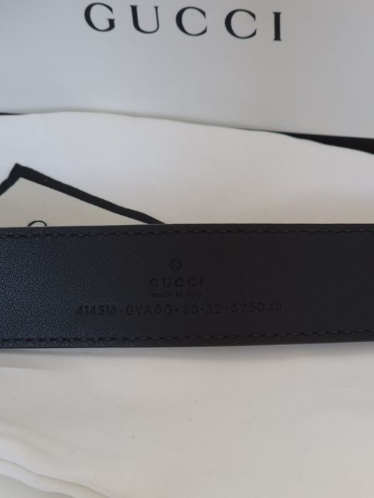 Czarny skórzany pasek Gucci