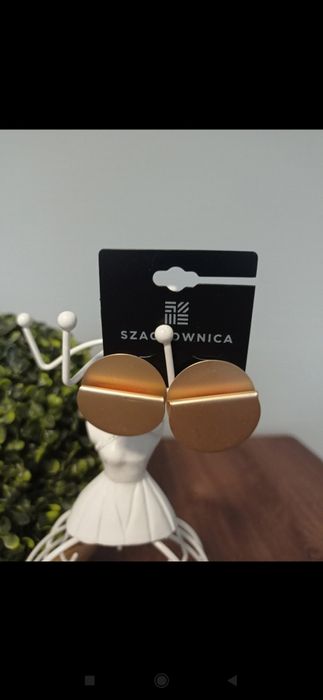 Kolczyki złote Szachownica