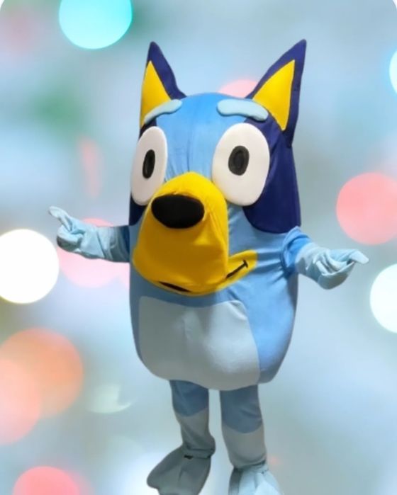 Mascote Chase, Bluey, Panda, Stitch, Urso e Macha, Homem aranha