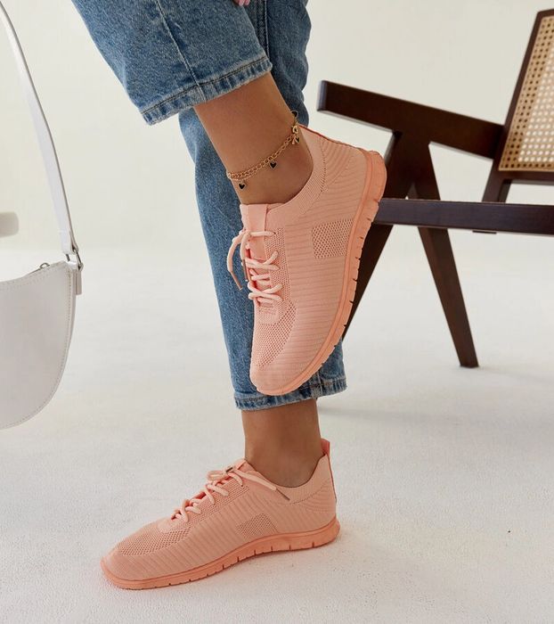 Różowe materiałowe sneakersy Erminio