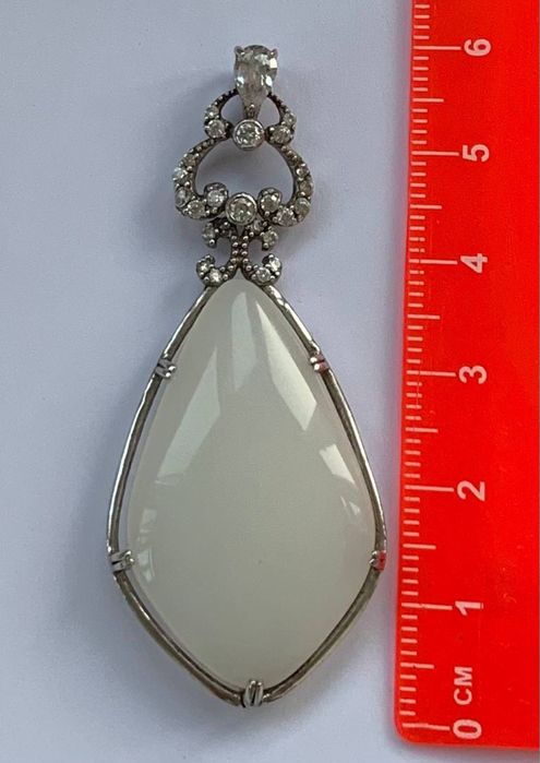 Подвеска серебро 925 и белый кварц - амулет