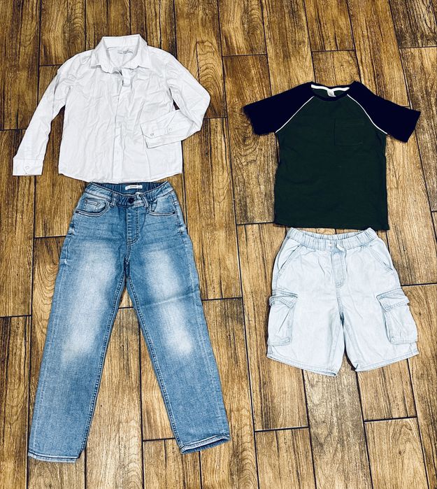 Spodenki w paski H&M 134 stan bdb