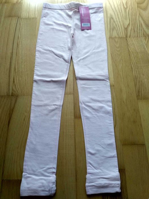 Nowe getry legginsy 128 spodnie róż pudrowy
