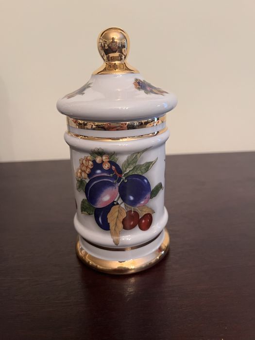 Sopeiras ou pote de porcelana com frutas - marca decoporce