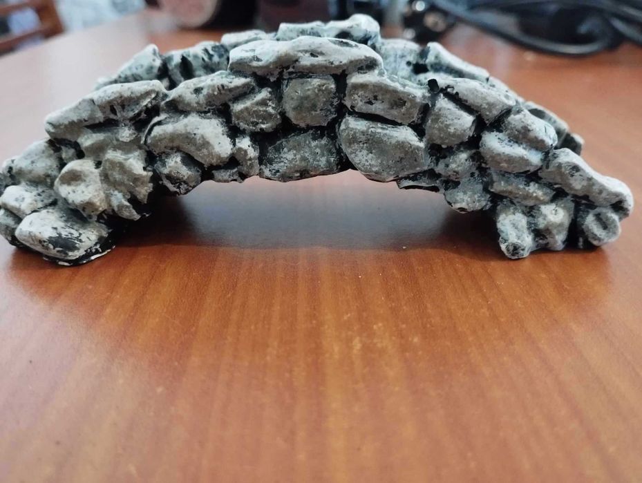 Decoração Aquário Ponte Pedra Cinzenta Clássica 12cm